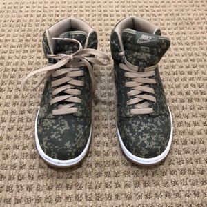 Customized camo Nike high tops!